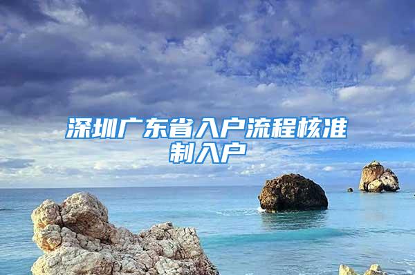 深圳广东省入户流程核准制入户