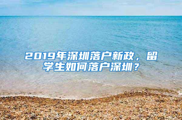 2019年深圳落户新政，留学生如何落户深圳？