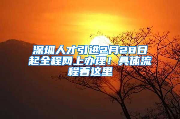 深圳人才引进2月28日起全程网上办理！具体流程看这里