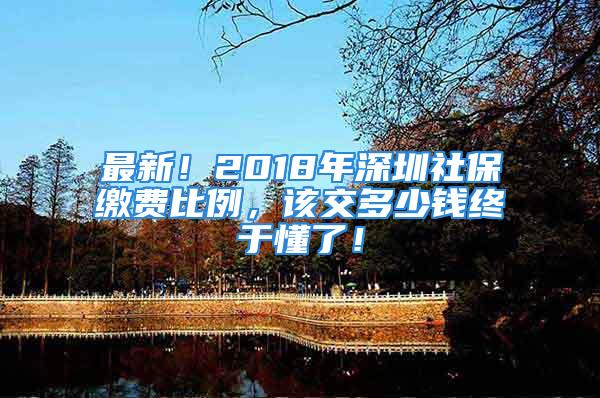 最新！2018年深圳社保缴费比例，该交多少钱终于懂了！