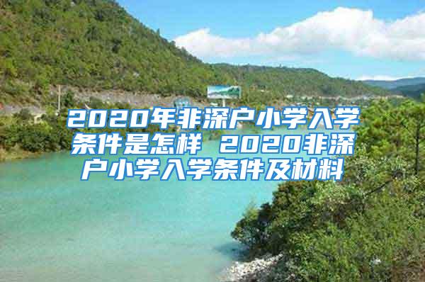 2020年非深户小学入学条件是怎样 2020非深户小学入学条件及材料