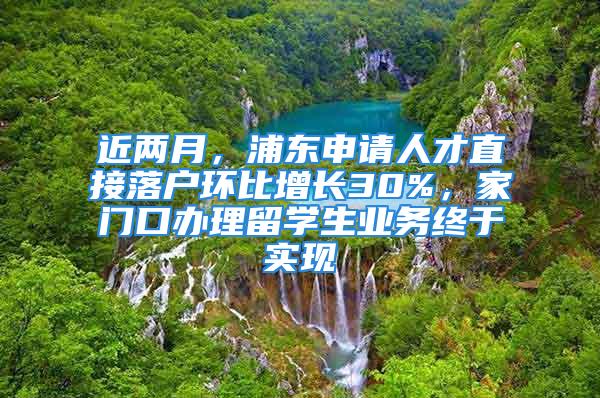 近两月，浦东申请人才直接落户环比增长30%，家门口办理留学生业务终于实现