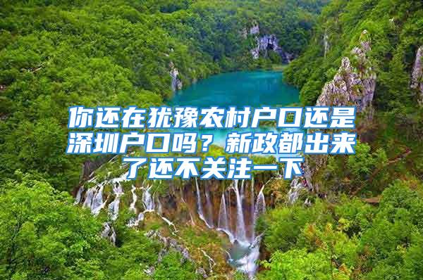 你还在犹豫农村户口还是深圳户口吗？新政都出来了还不关注一下