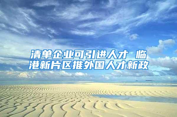 清单企业可引进人才 临港新片区推外国人才新政