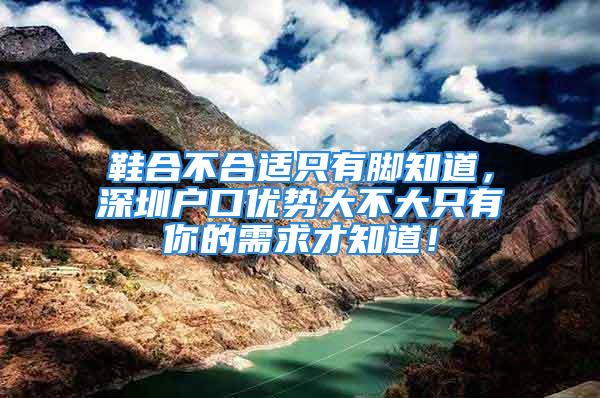 鞋合不合适只有脚知道，深圳户口优势大不大只有你的需求才知道！