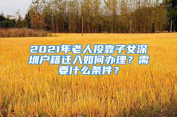 2021年老人投靠子女深圳户籍迁入如何办理？需要什么条件？