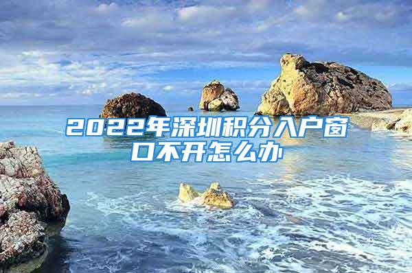 2022年深圳积分入户窗口不开怎么办