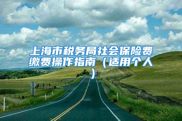 上海市税务局社会保险费缴费操作指南（适用个人）