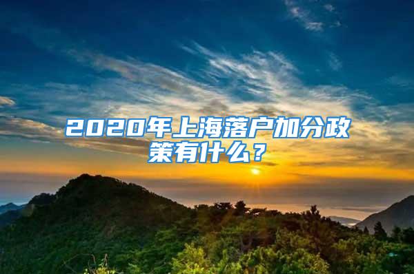 2020年上海落户加分政策有什么？