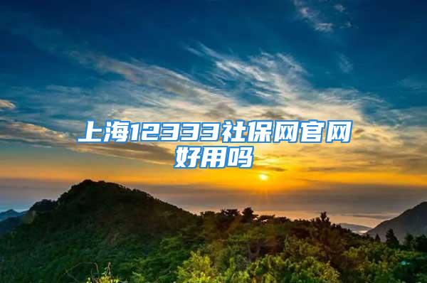 上海12333社保网官网好用吗