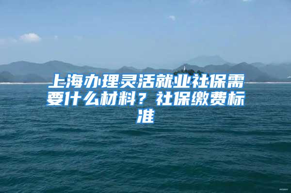 上海办理灵活就业社保需要什么材料？社保缴费标准