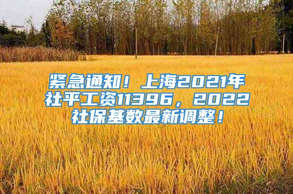 紧急通知！上海2021年社平工资11396，2022社保基数最新调整！