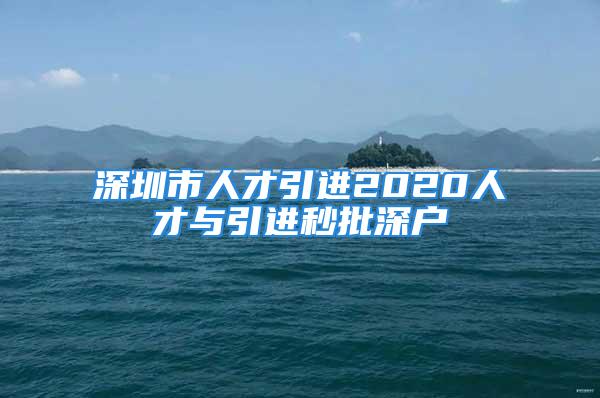 深圳市人才引进2020人才与引进秒批深户