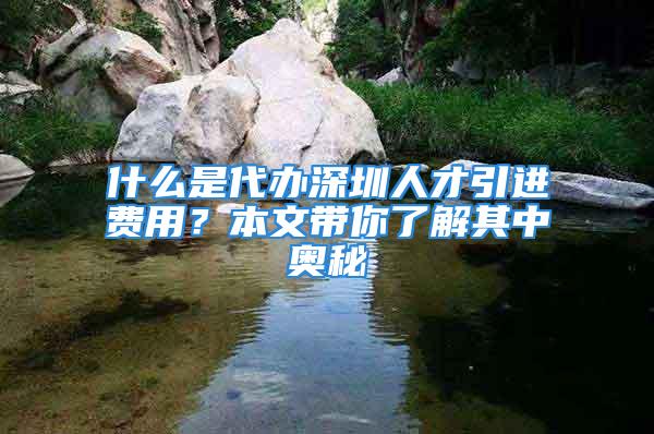 什么是代办深圳人才引进费用？本文带你了解其中奥秘