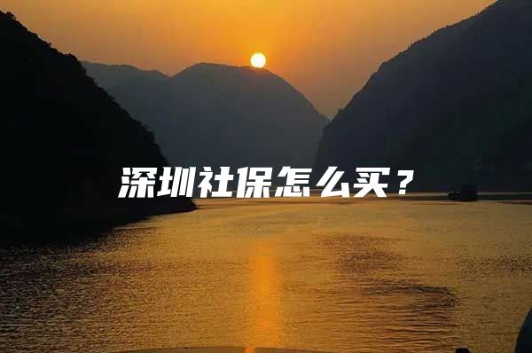 深圳社保怎么买？